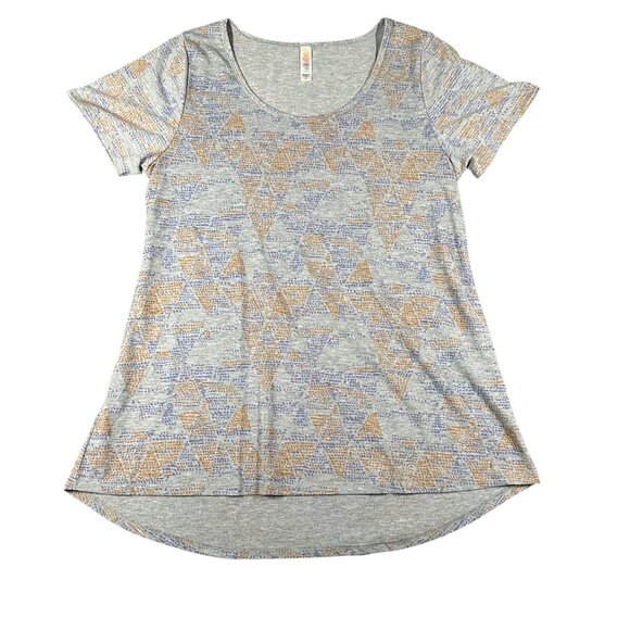Lularoe Womens Medium Gray Printed Short Sleeve Scoop Neck Classic T T-shirt - Picture 1 of 7